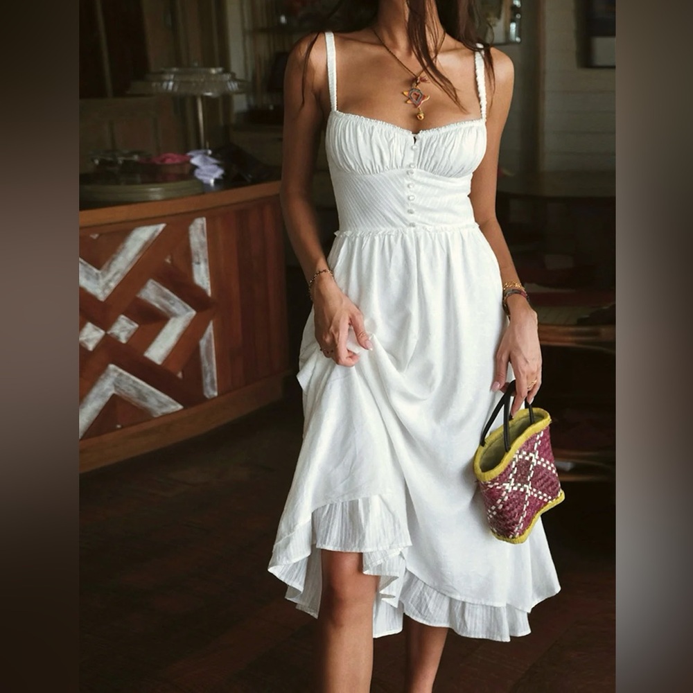 NWT Commense White Midi Dress